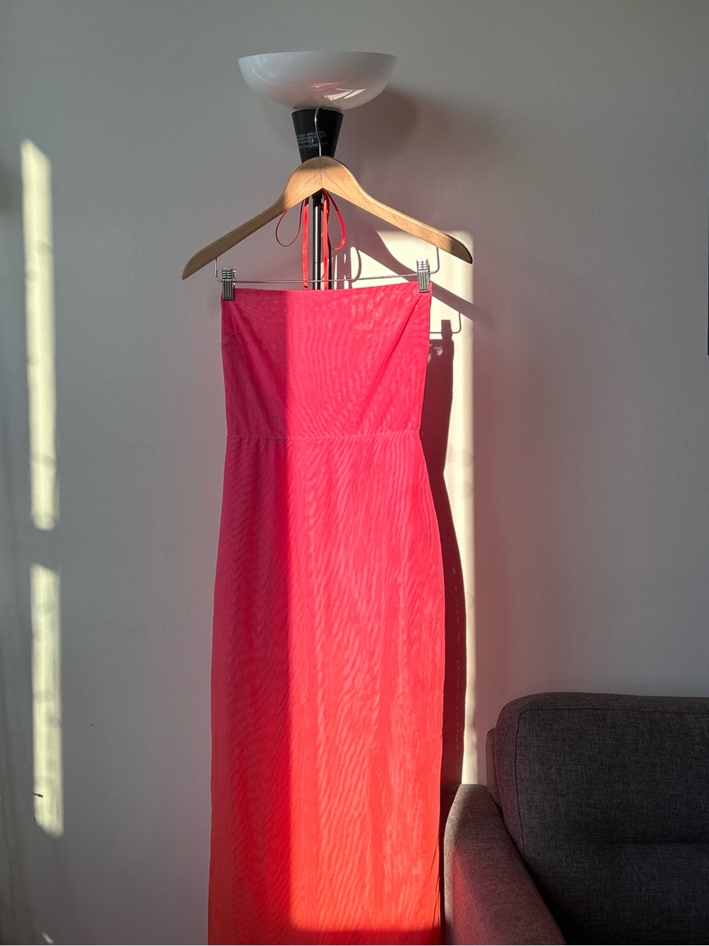House of CB Strapless Pink & Orange Ombré Maxi Dress